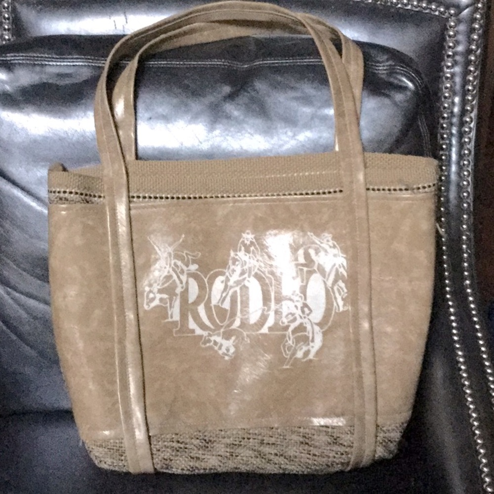 Upcycled RODEO carry bag farmer’s market tote cowgirl barrel racing horse show